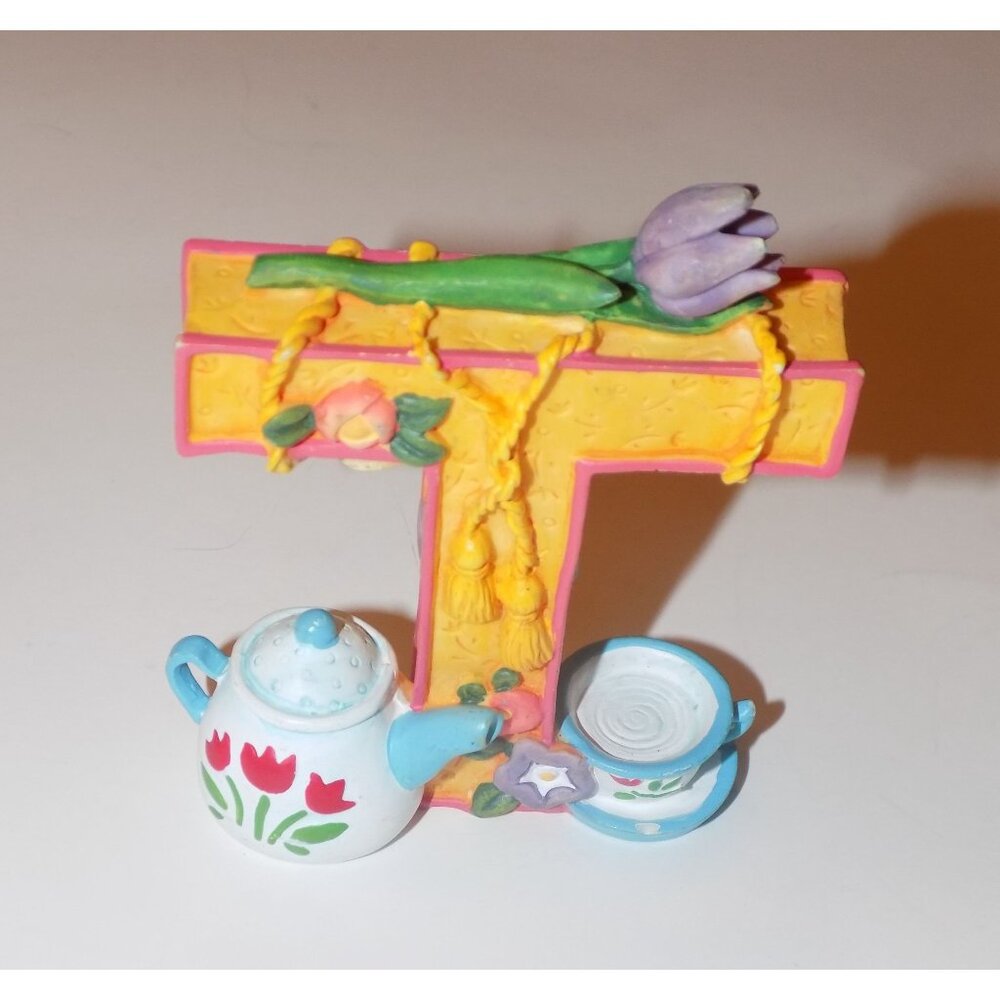 Vintage Mary Engelbreit Alphabet Letter Initial "T" Teapot Tulip Teacup 1999 - Picture 3 of 5